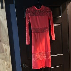 Brand New Bébé Pink Midi Pink Dress! Form fitting style!